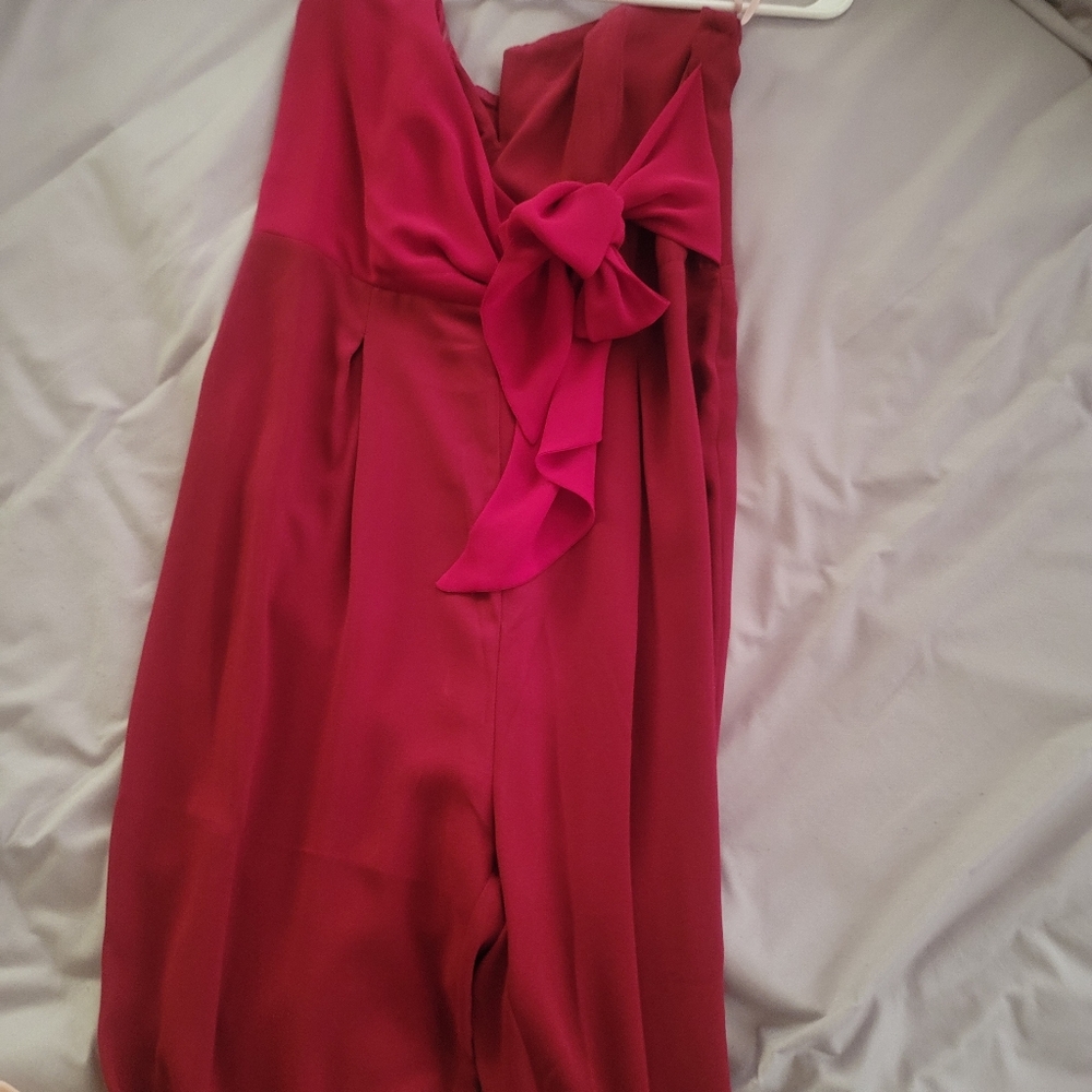 Red strapless Jumpsuit